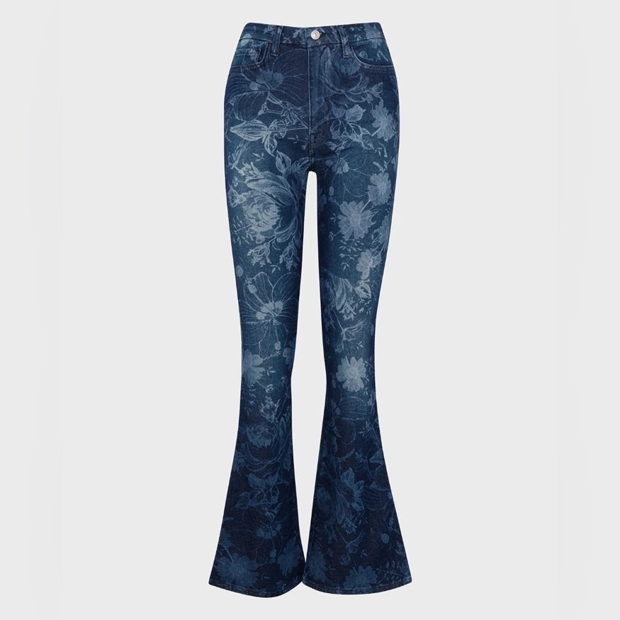 Ultra High Rise Skinny Bootcut In Fairytale Floral Indigo
